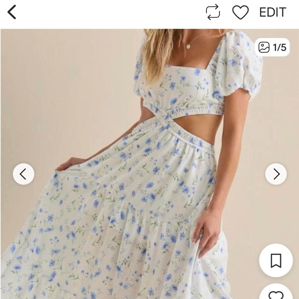 ARULA Blue Floral Mini Dress